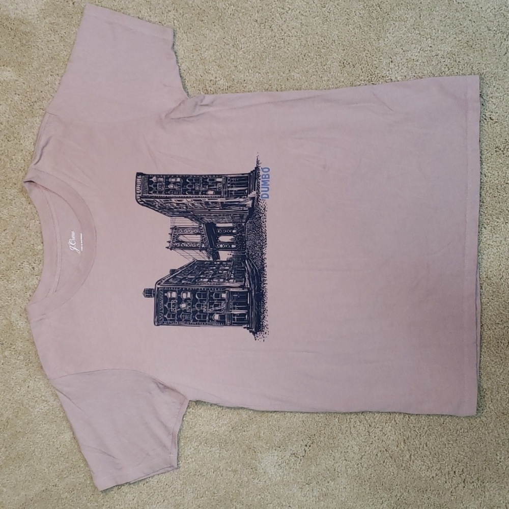 J Crew Woman's Blush Short Sleeve Graphic Tee | Size XS
